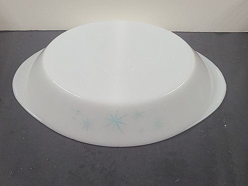 Vintage Atomic Starburst Milk Glass Divided Baking Dish MCM 12" - Picture 4 of 14