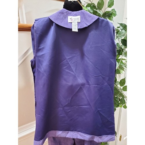Maggie Sweet Women Purple Polyester Open Front Jacket, Top & Pant 3 Pc's Suit PM - Picture 8 of 13