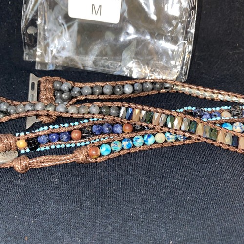 Apple Watch Band Wrap Type Medium Brown Turquoise - Zdjęcie 2 z 5
