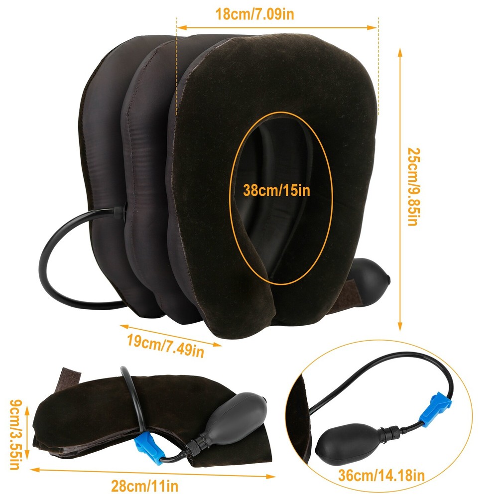 Inflatable Travel Pillow for Airplane – Neck and Spine Support with Pump  