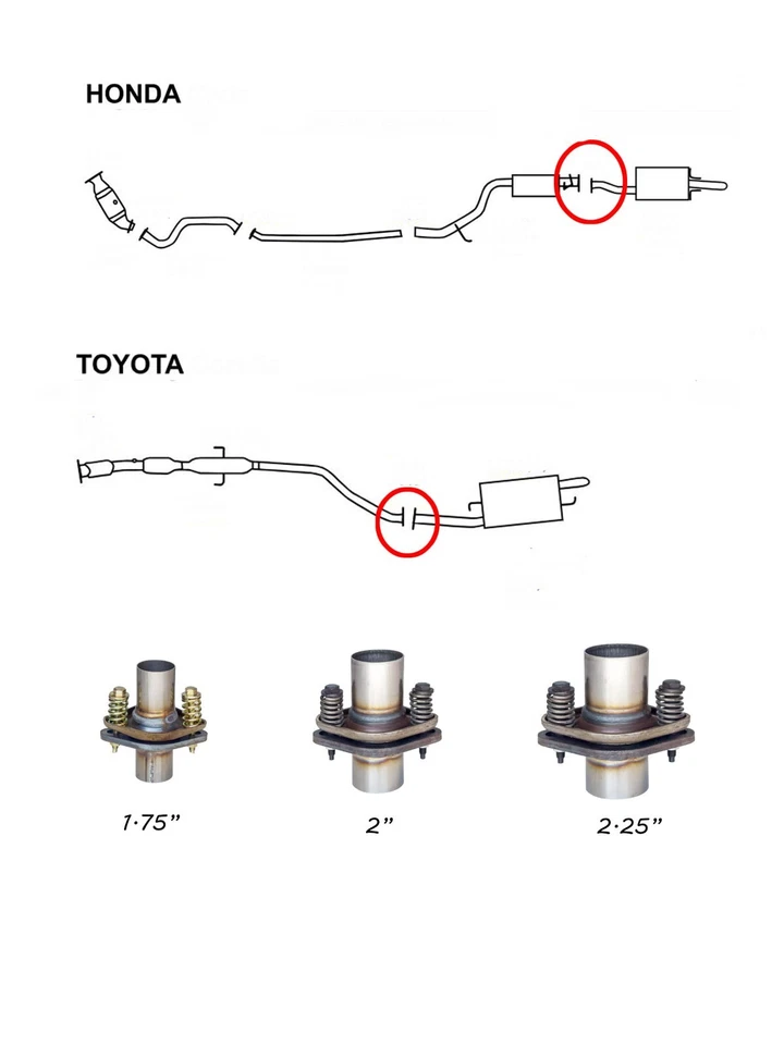 Junta esférica de reparación de tubo de brida de escape de 2" para Honda Toyota Jeep Chevy Ford Foto 3 de 3