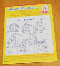 Colonial Patterns AUNT MARTHA'S IRON-ON TRANFERS - Bird Houses 3922 - New