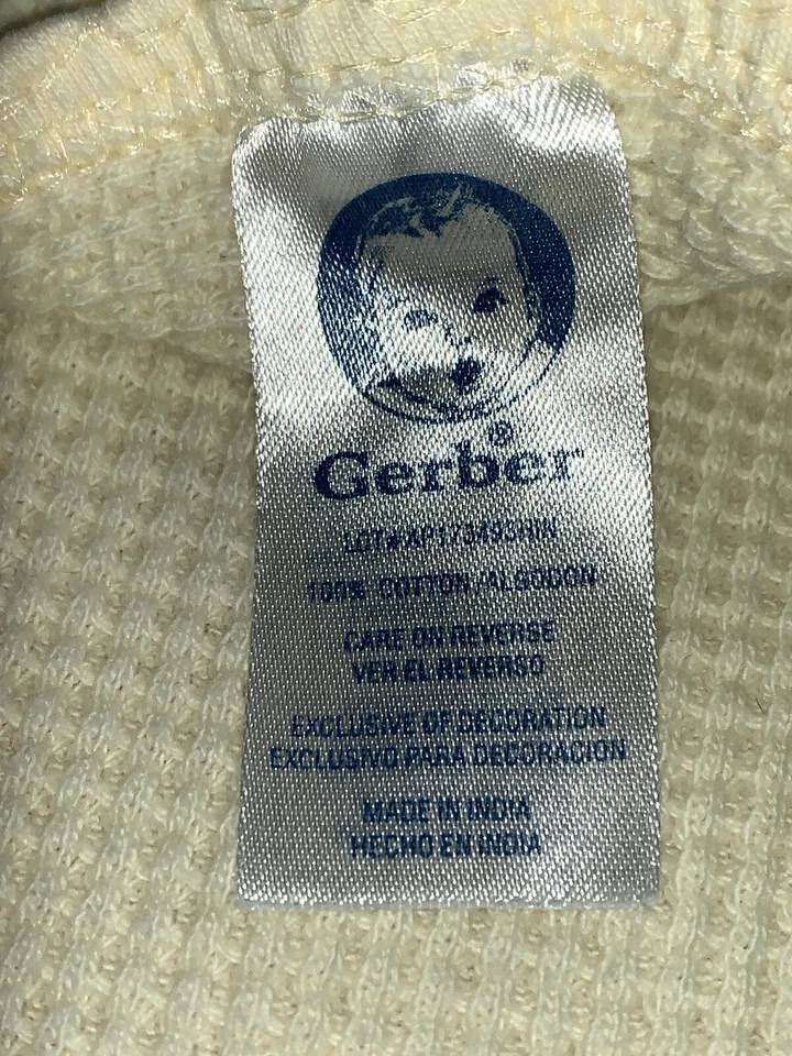 Manta térmica para bebé Gerber oso amarillo caballo mecedor 100 % algodón gofre 34x28 Foto 4 de 4