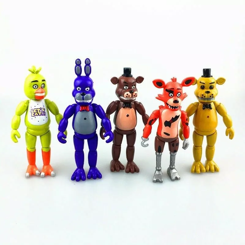 5pcs/set anime assembled doll toy five nights at freddy fnaf cute