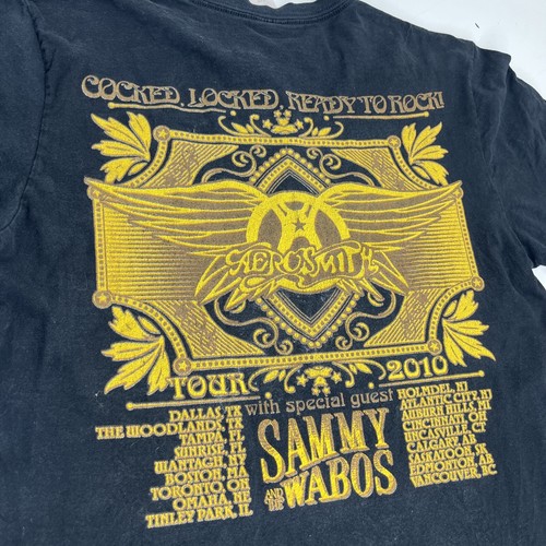2010 Aerosmith Shirt Medium Cocked Locked and Ready To Rock Tour - Picture 7 of 11