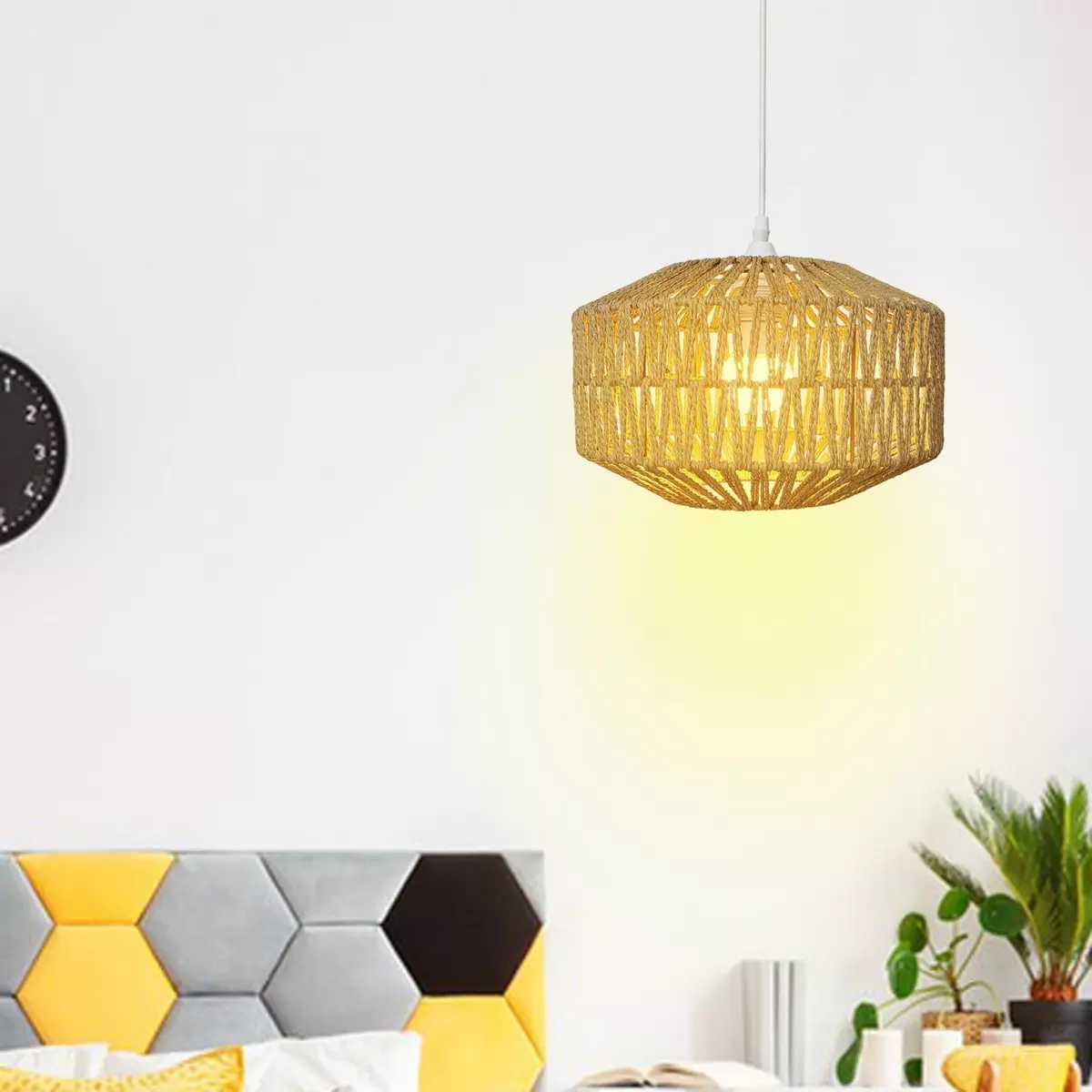 Woven rope pendant sale light