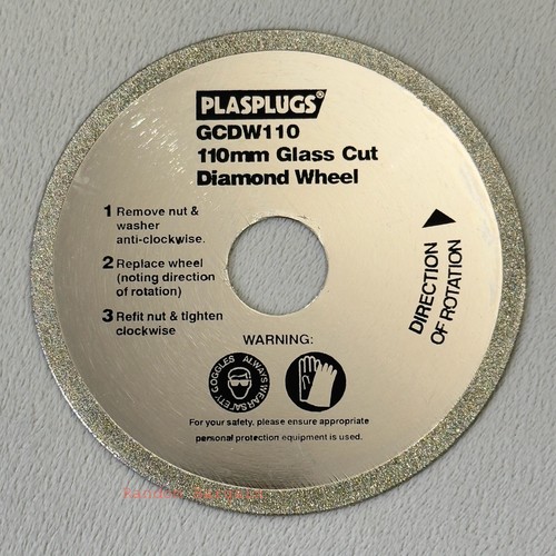 PLASPLUGS 110mm Diamond Wheel Cutting Blade Glass Cut - GCDW110 - Picture 2 of 6