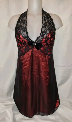 BNWOT Gorgous black Red ICOLLECTION sexy babydoll chemise dress Size 3X/4X (TV)