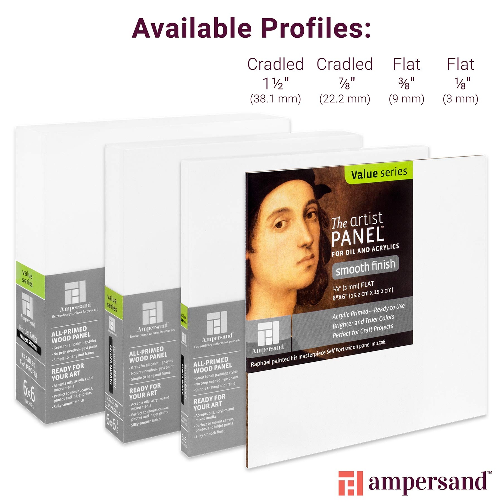 Wood Gesso Artist Painting Panel Primed Smooth 12" x 16" 1-1/2" Cradled Profile