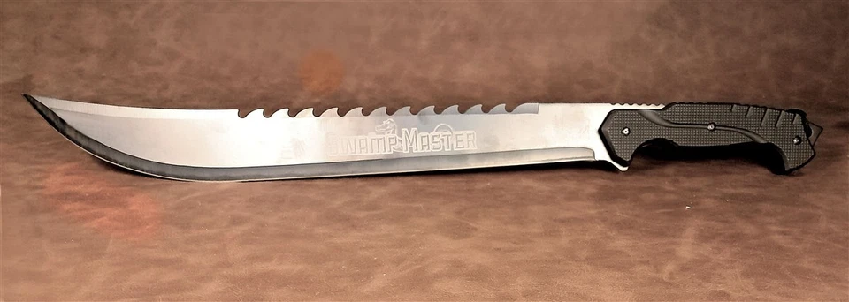 Huge Swamp Master Sharp Saw Back Machete Knife Full Tang Military Blade w/Sheath - Image 2 of 4
