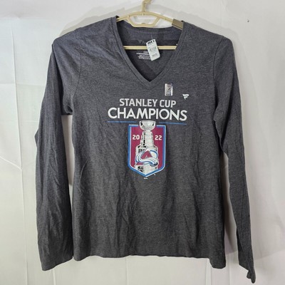 Fanatics Colorado Avalanche Stanley Cup Champions Shirt Womens Large V Neck NEW
