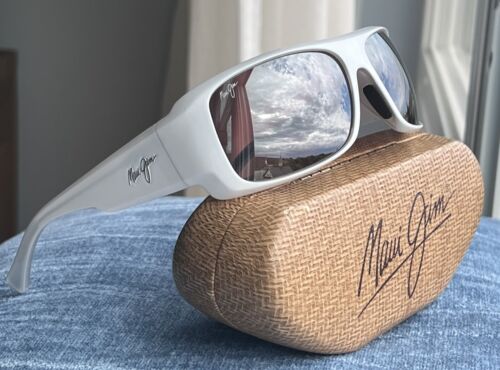 New - Maui Jim Five Caves MJ 283 05 - White Frame & Maui Rose Polarized Lenses