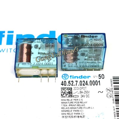 50pcs/box New For Finder 40.52.7.024.0001 Type 40.52S DC24V Relay 8A 250V