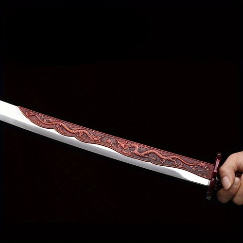 Red Dragon BroadSaber Jian High Carbon Steel Blade Sharp Knife Sword Katana - Picture 6 of 8