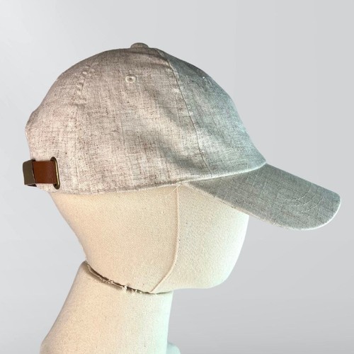 Beige Linen Blend Baseball Cap Hat