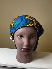 Authentic African 100 Cotton Satin Lined Men's Women's Surgical Scrub Hats 