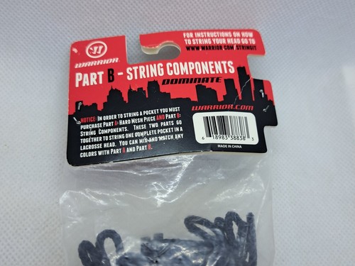 1 Pack Warrior Lacrosse String Components Part B (Black) New Sealed - Picture 3 of 3