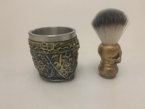 1 Set Men's Beard Tool Shaving Brush Soap Bowl Skull Mug Shaving Cream Kit Gift - Picture 2 of 11