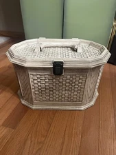 Vintage Lerner Sewing Box Flip Top Inner Organizer Tray Craft Storage Chest