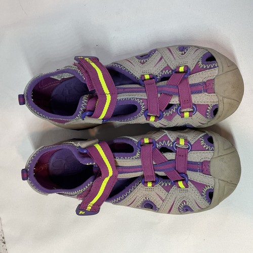Merrell Hydro Hiker Sport Sandal Water Shoe Youth Girls Size 1 Purple Pink Tan - Picture 6 of 8