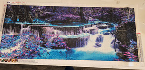 Waterfall Full Round Drill (35.5 x 15.7 inch) Completed