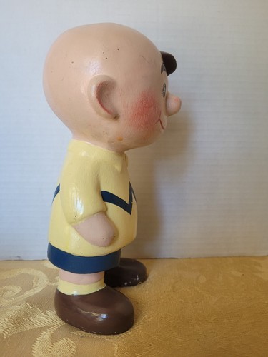 VINTAGE Peanuts Charlie Brown Ceramic Figure - 9 1/2" - '60s/'70s - w/Boston Cap - Picture 5 of 9
