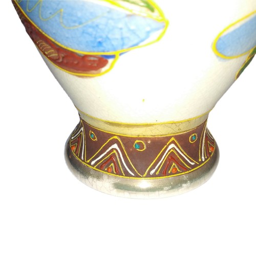 Vtg Satsuma Japanese Vase Hand Painted Gilted Gold Moriage 7.5" Immortals Woman - Picture 11 of 12
