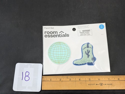 NEU Room Essentials 2-teiliges selbstklebendes Rückenflicken-Set COWBOYSTIEFEL und KUGEL - Bild 7 von 7
