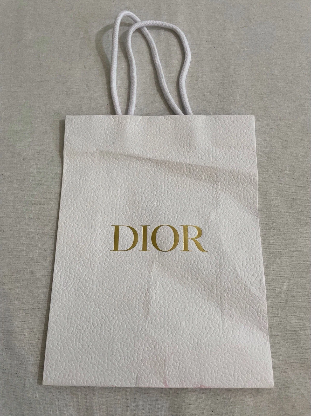 Sac à provisions réutilisable authentique papier Dior poignée corde blanc petit 10