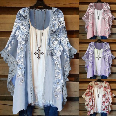 Lacy Cardigan Summer Cardigans 2019 Women Ladies Boho Floral