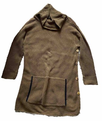 Margaret Winters Sweater Knit Brown Taupe Cotton Medium Cowl