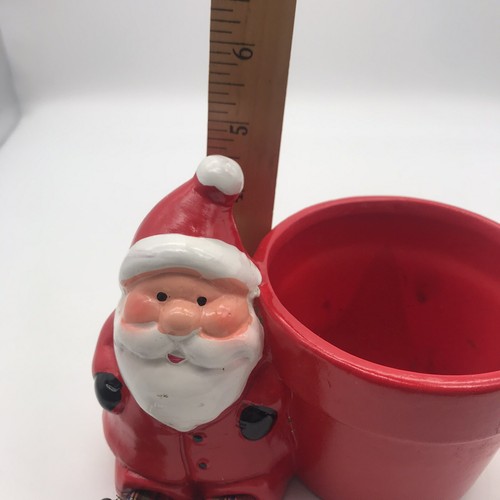 Vintage Retro Santa Shelf Sitter Planter Flower Pot Holiday Christmas Decoration - Picture 10 of 10