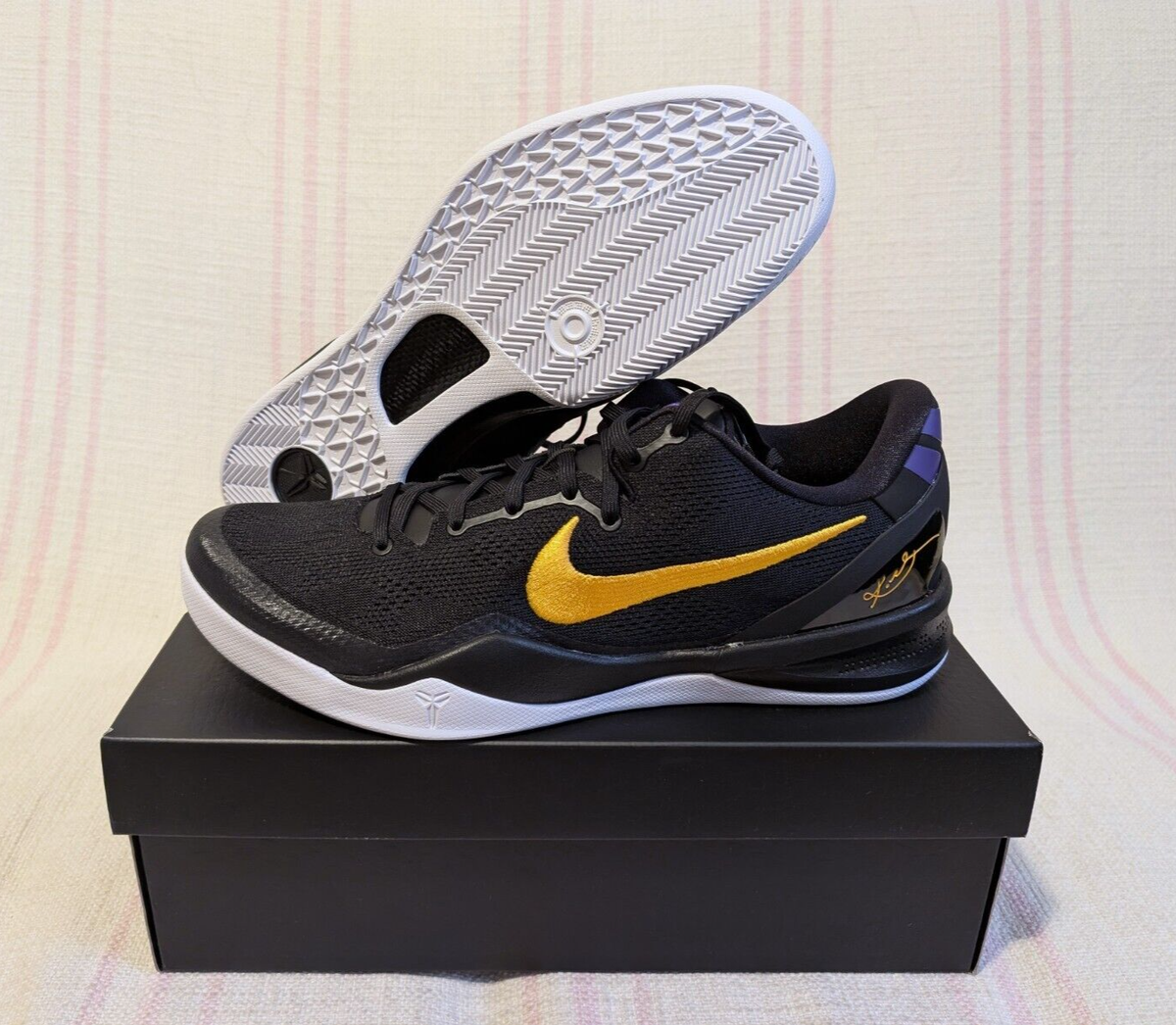 Nike Kobe 8 Protro LA Lakers Away Black Gold HF9550-001 Men's Shoe