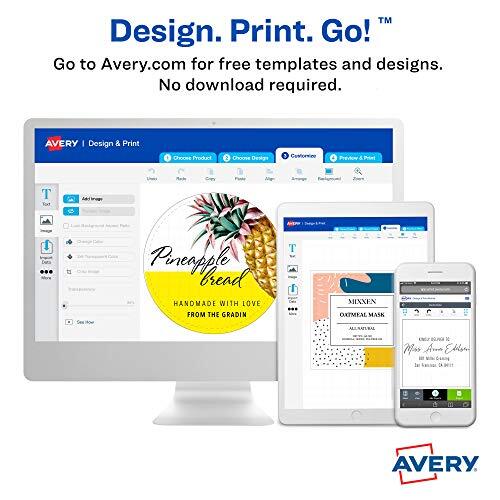 Avery Matte White Square Labels with Sure Feed, 1" x 1", 1,200 Printable Labels - Picture 3 of 8