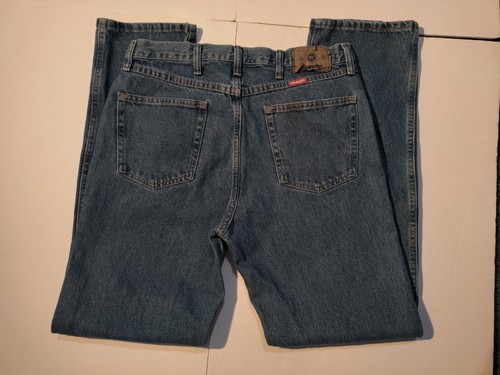 Wrangler Mens 35x34 96501DS Regular Fit Tapered Cotton Blue Jeans - Picture 6 of 11