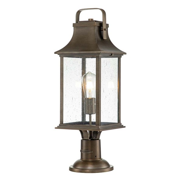Sockelleuchte AußEnlampe Wegeleuchte Gartenleuchte Alu Glas Bronze B 21,6 Cm-image