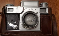 Vintage Contax Carl Zeiss Jena Nr Sonnar Camera W/ Leather Case & Guide LOOK 