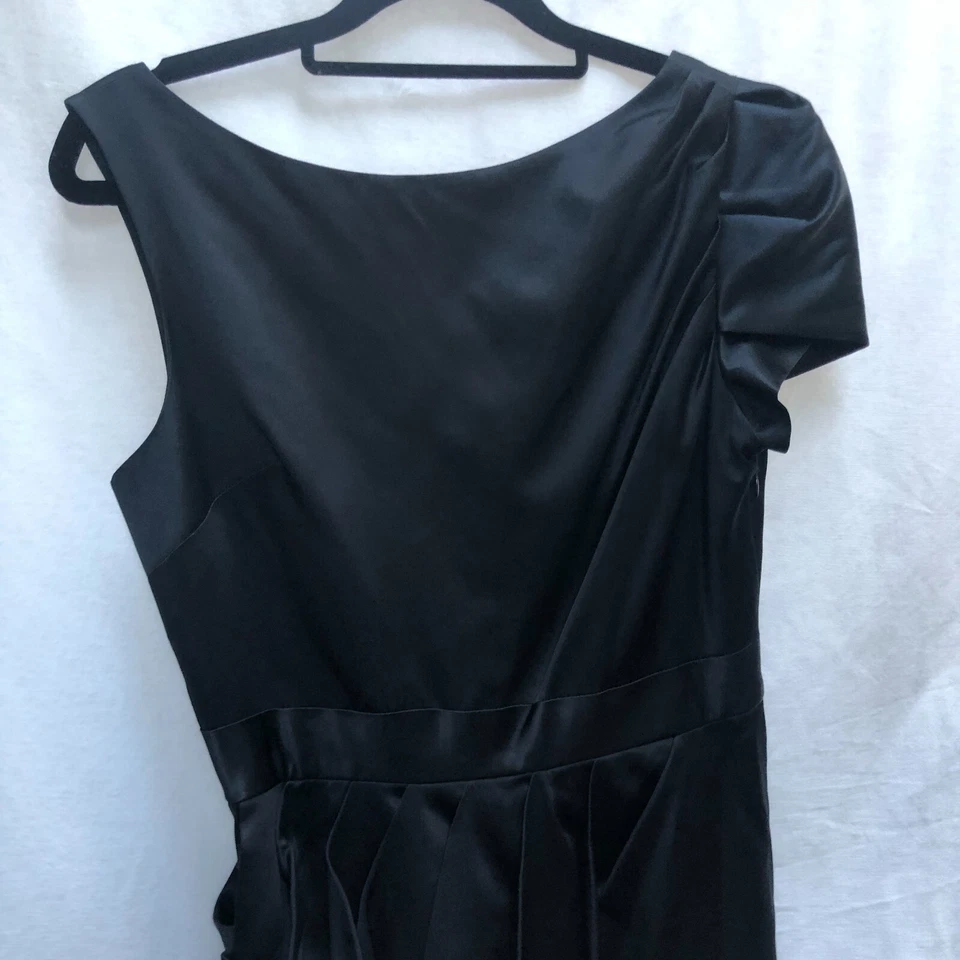 Vestido drapeado asimétrico de seda negro talla 4 2Brych para mujer Foto 3 de 4