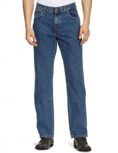 Wrangler Texas Jeans Stonewash Blue Men's New Regular Straight Fit Denim - Afbeelding 1 van 2