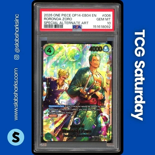 2026 ONE PIECE THE BEST VOL. 2 #PRB02-006 RORONOA ZORO SP ALTERNATE ART PSA 10