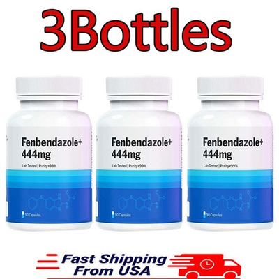 #ad 3 Bottles FENBENDAZ0LE 444 mg – Advanced Dietary Supplement 90 caps 90 Capsules $25.49