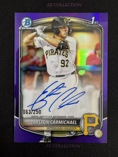 2025 Bowman Draft Easton Carmichael 1st 063/250 Chrome Prospect Auto Purple -LYQ