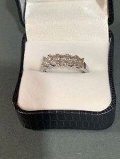 925 Sterling Silver Ring With 5 Stone Cubic Zirconia Size S1/2