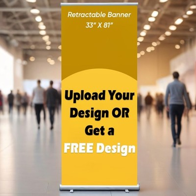 33''x81'' - Custom Premium Retractable Banner with stand For Events - FREE DESIGN