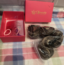 Qbeauty Clip-In Curly Synthetic Hair Extension Dark Brown Blond 24 in