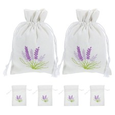6 Pcs Lavender Cotton Sachet Bags Empty Sachet Gift Bags Drawstring Closure