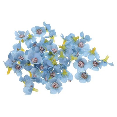 50Pcs 0.79'' Artificial Silk Daisy Flower Heads Fake Flowers for DIY, Dark Blue