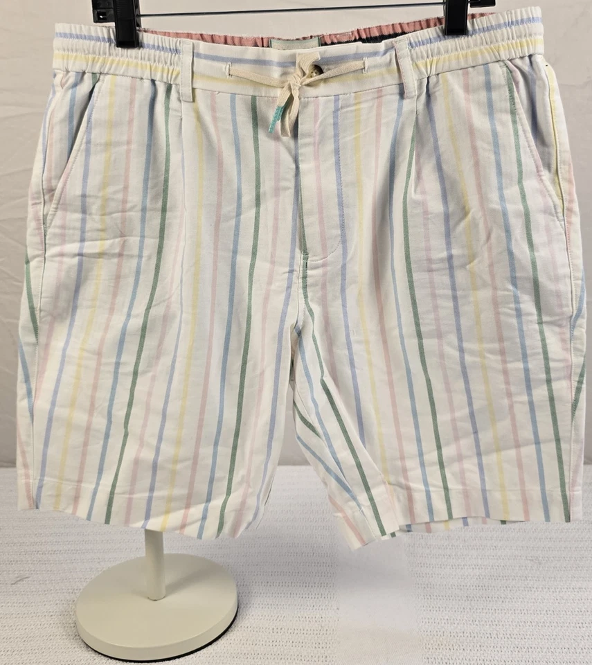 Scotch & Soda Cleen Lover Men’s Striped Chino Shorts Drawstring Pockets 8" - Image 1 of 4