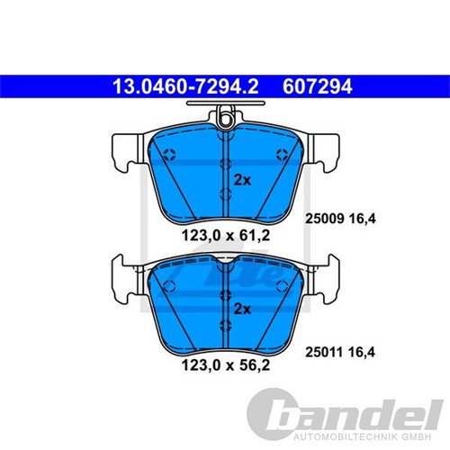 ATE BREMSBELÄGE HINTEN für VW GOLF 7 PASSAT 3G TOURAN 5T TIGUAN AUDI A3 SUPERB - Bild 2 von 8