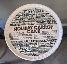 Vintage Ceramic Holiday All Occasions Carrot Cake Recipe Serving Plate